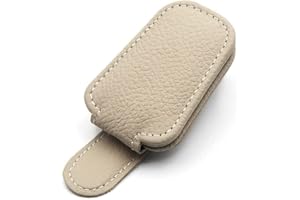 CHSHY Brillenhalter FüR Auto, Brillenhalter Auto Magnet, Auto Sonnenblende Clip, Brillen AufhäNger Und Ticketkarten Clip Sonnenbrille Auto,Beige