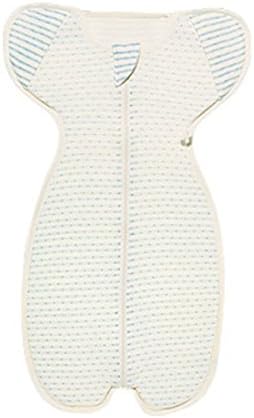 Magic Swaddle Blanket, Natural Organic Sleeping Bag for baby, infant newborn, Premium Baby Clothes with zip front Bodysuit Sleepsack (Medium, Blue)