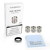 Genuine Innokin 3 Pcs Plexus Mesh Coil 0.15 ohm for Scion/Scion 2 /Plex Tank/Proton Kit, with ULBRE Cleaning Cloth and Vapeband, Original E Cig Cigarettes Replacement Coils Accessories