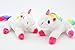 Produktbild Toy 2er Set Einhorn Schlüsselanhänger Plüsch Kuscheltier Unicorn 14cm groß Regenbogen Rainbow