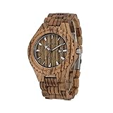 GFFXIXI Herren Holz Armbanduhr Analog Quarz Bewegung mit Datumsanzeige Retro-Stil,Zebra