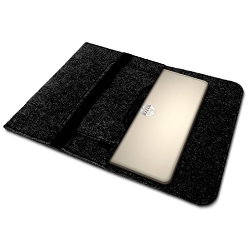 Tasche Hülle für HP Elitebook 1030 G1 13,3 Zoll Filz Sleeve Schutzhülle Tablet Case Cover Notebook Bag aus strapazierfähigem Filz in verschiedenen Farben mit Innentaschen und sicheren Verschluss von NAUC® , Farben:Dunkel Grau - 2