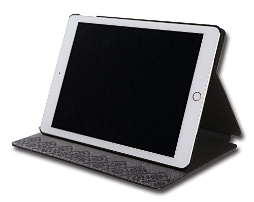 MOSISO Slim Fit Classic Retro Buch Art Multi Angle Standplatz Fall für iPad Pro 9.7 Zoll (2016 Release), Premium PU Leder Smart Cover Auto Sleep / Wake, Grau - 2