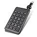 Produktbild Wired USB Numerische Tastatur, Nummernblock - Portable verdrahtete Mini-USB-Tastatur, einziehbare Kabel, Finanzbuchhaltungstastatur mit 23 Tasten für Laptop, Desktop und Mac (schwarz)