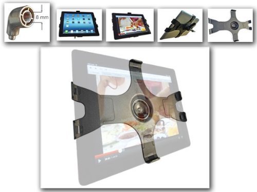 Halterung (passt f. iPad 1.,2.,3.,4 Generation) f. Stativ Ständer (8 mm-Standardgewinde) Modell: IP1