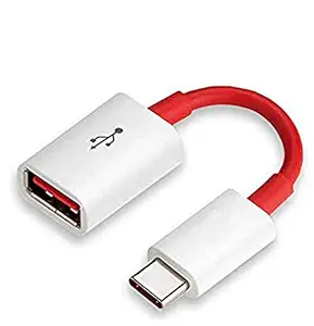 Type-C OTG Cable for Oppo F19 Pro+ 5G Original OTG Cable | OTG Data Cable | OTG USB Cable | OTG Charger Cable On The Go Cable | Type-C Male to USB-A 3.0 Female (RED, OTG 2- Cable)