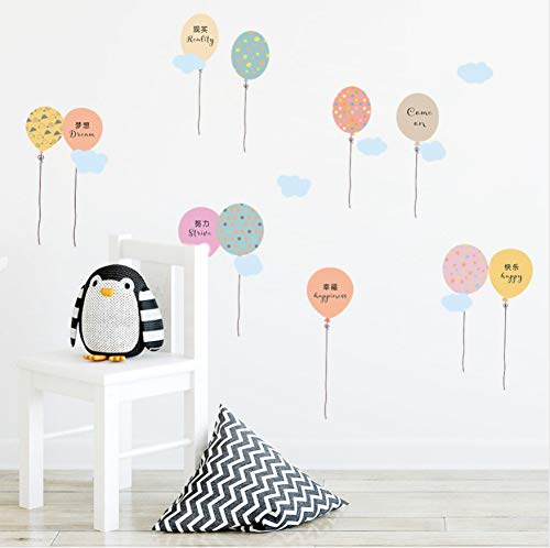 Preisvergleich Produktbild AZLIXLH Wandaufkleber Flying Balloon Umweltfreundliche Wandaufkleber für Kinderzimmer Kindergarten Baby Zimmer Wand Dekor Abnehmbare Aufkleber Kunst Wandbilder