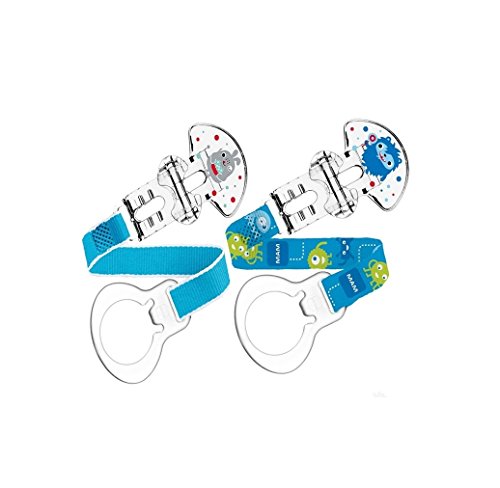 MAM Soother Saver Clip Twin Pack - Monsters (Blue)