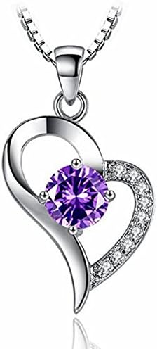 Jewellery Women Silver Necklaces Forever Love Heart Cubic Zirconia Crystal Pendant Necklace with 18in Box Chain