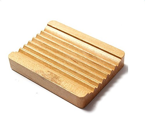 Dosige Drainieren Seifenhalter Natural Hölzerne Seifenschalen Creative Seifenschachtel Soapbox Seife Shelf Soap Rack Seifenkiste - 5