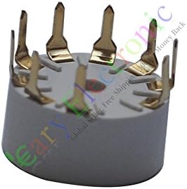 Cayyi 4pc 9Pin Gold Plastic Tube sockets PCB Mount B9A audio amp for 12AX7B 12AU7 DIY