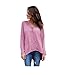 Produktbild Damen T-Shirt Lonshell Übergroß Frauen Langarm Lose Bluse Freizeithemd Chiffon Tops (4XL, Rosa 3)