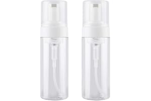 XUMIN Lot de 2 distributeurs de mousse vides rechargeables en plastique transparent de 150 ml pour produits cosmétiques et produits cosmétiques pour le visage et la vie quotidienne