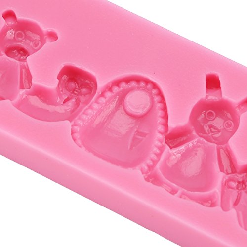 2er Baby & Kinder Motive Silikon Ausstechform Ausstecher Schnuller Milchflasche Fondant Marzipan Torten Deko - 3