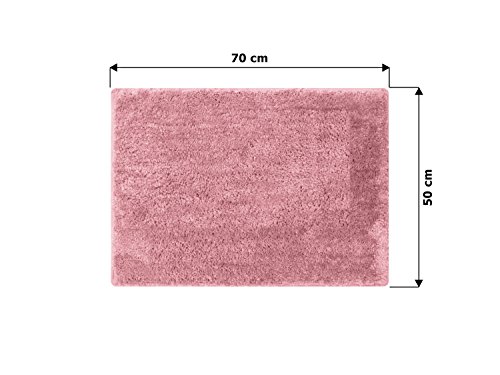Mikrofaser Badteppich – klassisch + modern + universell einsetzbar – erhältlich in 13 modernen Farben und 6 verschiedenen Größen – die extra Streicheleinheit für Ihre Füße in geprüfter Markenqualität, altrosa, 50 x 70 cm - 6