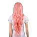 MelodySusie® Halloween Pink Long Curly Wigs – Cosplay Fancy Dress Party Wigs with Free Wig Cap and Wig Comb (Pink)