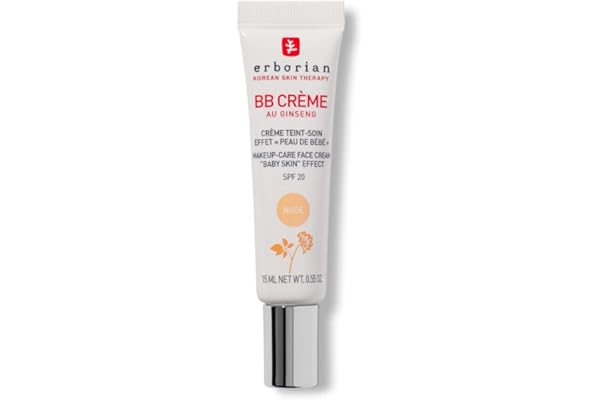 Erborian - BB Crème au Ginseng 5-en-1 - Soin Teinté Perfecteur Effet "Peau de Bébé" - Fond de Teint Couvrant Imperfections - Protection Solaire SPF 20 - Soin Cosmétique Coréen