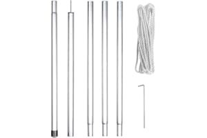 Perel GSSK1 2.5 m Shade Sail Pole Kit with Guy Rope