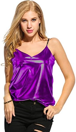 V Neck Summer Cool Casual Sleeveless Tank Top for Women (XX-Large, Purple)