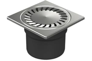 MCH Siphon de sol pour douche/baignoire en acier inoxydable - 150 x 150 mm - N 110 DNS (323 N)