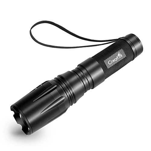 CrazyFire LED Taschenlampe,XM-L T6 1000 Lumens Cree LED Taschenlampe Wasserdicht Tactical Taschenlampen mit 5 Modus für Camping Wandern Jagd etc.