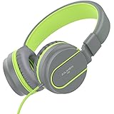 Headphones, Ailihen I35 Headphones with Microphone Lightweight Noise Isolating Folding Headset for iPhone iPod iPad Android Smartphones Cellphones Tablets Laptop Mp3/4