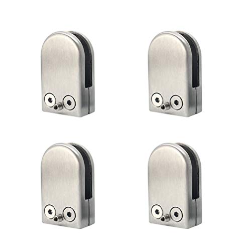 Vosarea Acero Inoxidable Pinza de Soporte para Cristal Planas Parte Trasera Ajustable glashalterung para Balustrade Escalera pasamanos 4 Unidades 5 – 8 mm