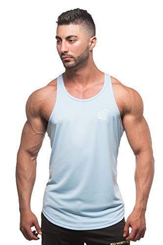 JED Dri-fit de los Hombres del Norte Microfibra Bodybuilding - Camiseta de Tirantes - Azul -