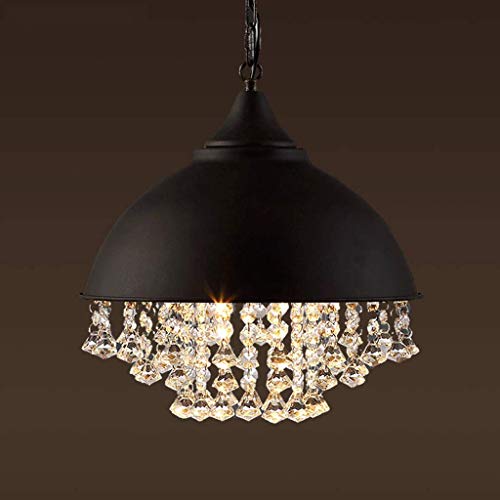 Kronleuchter Schmiedeeisen Kristall Kronleuchter Retro Kreative Personlichkeit Industriestil Luxus Schwarz Geeignet For Restaurant Bar Theke Amazon De Beleuchtung
