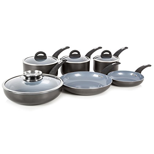 Tower 7 Piece Aluminium Pan Set, Graphite