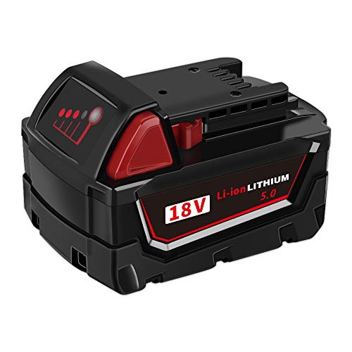 Sankett 18V 5.0Ah Batería de repuesto de iones de litio para Milwaukee M18 48-11-1850 48-11-1852 48-11-1820 48-11-1828 48-11-10 XC Redlithium batería recargable
