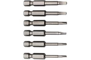 Fixinus 6-teiliger Dreikant-Schraubendreher-Bit Set, magnetischer S2 Stahl-Dreikant-Schraubendreher-Bits 1/4 Zoll Sechskant-Dreieck-Bohrer Δ1.8, Δ2.0, Δ2.3, Δ2.5, Δ2.7, Δ3.0-50mm Länge