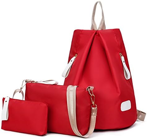 BYD Women Classic Backpack 2017 nylon new packet Messenger bag ladies handbag female bag handbags for women 3 pcs set(red)