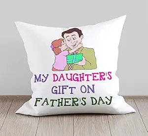 DreamVio Soft Fabric Cushion, Pillow for World's Best Dad,Pyare Papa,Gifts for Daddy,Grandpa on Birthday's & Father's Day Color : White Size : 12 x 12 inch Design 29