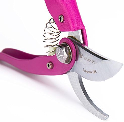 WORTH GARDEN High-end Professional Bypass Pruner, 7" Women Beautiful Pruning Shears?Green Pruning Scissors,Bonsai Secateurs