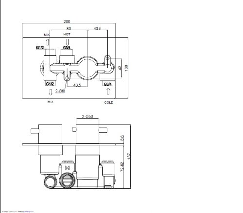 ROUND CONCEALED THERMOSTATIC 1 WAY SHOWER VALVE WITH WALL MOUNTED ULTRA SLIM ROUND SHOWER HEAD 250mm