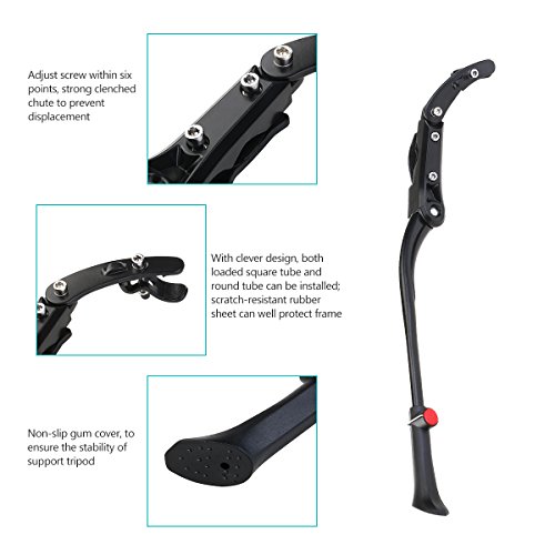 Foxnovo Seitenständer Fahrrad Ständer Hinterbauständer Universal Fahrradständer Aluminiun Gummi für MTB Mountainbike Fahrrad Cycling Aktualisierte Version - 4