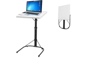 GBS BROTHERS GBS Multi-functional Spaceway Height Adjustable Laptop Desk With Tilt Angle, bed Table Laptop Desks And Couch Table, C Shaped End Table For Sofa & Bed Easy Assemble - (White)