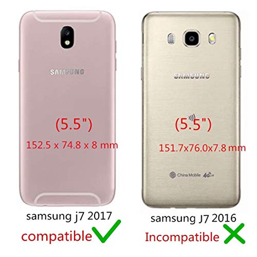 Funda Samsung J7 2017 Cubierta de 360  Caja protectora PC Shell duro Anti-Shock A prueba de choques Almohadilla anti-rasgu  o del protector completo del cuerpo 360 grados Cubierta completa Caso mate de la protecci  n 3 en 1 Rojo y negro 