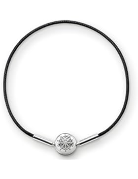 Thomas Sabo Damen-Armband Karma Beads 925 Sterling Silber Schwarz Länge 16 cm KA0003-653-11-L17