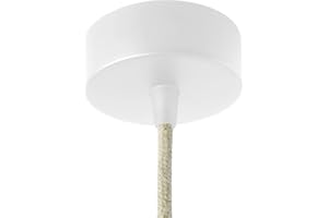 AMARCORDS - Rosone Lampadario in metallo, coprifili per lampada completo di accessori fermacavo viti e staffa da soffitto. Diametro 77mm altezza 26mm colore BIANCO