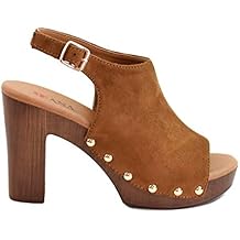 Amazon.es: Sandalias Plataforma Madera - Marrón