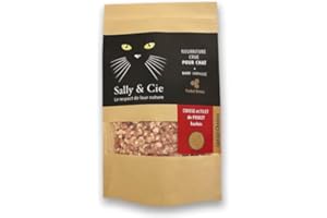 SALLY & CIE Croquette Barf - Cuisse et Filet de Poulet hachés Lyophilisée pour Chaton
