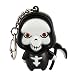 Produktbild Amosfun Halloween Keychain LED Taschenlampe Schlüsselanhänger Tasche Pandent mit Sound Halloween Geist Geformt (Rote Augen)