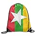 Produktbild Vilico Flagge von Myanmar Personalisierte Turnbeutel mit Kordelzug für Reisen, Schulrucksack