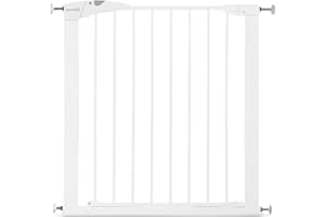 Munchkin Barrière d’Escalier Maxi Secure, Barrière de Sécurité pour Enfants et Animaux avec Fixation par Pression, Pour Portes et Escaliers, Installation Facile Sans Perçage, 76 - 82 cm, Blanche