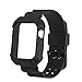 Produktbild TianranRT Für Apple Watch Series1 2 3 Sport Gummi Handgelenk Band Strap+Bumper Uhr Case 42mm (Schwarz)