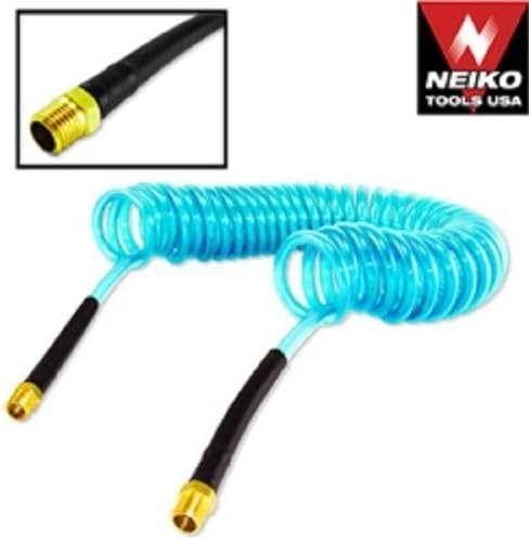 1/4 25 Foot Recoil Re Coil Coiled Pneumatic Air Line Compressor Hose Compresser by Blue monkey shop