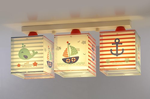 Dalber 43423 Kleiner Matrose Deckenlampe, 3 Flammige, Plastik, blau, 50 x 14 x 20.5 cm - 3
