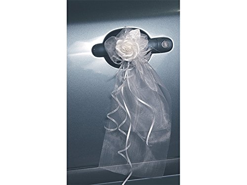 Autoschmuck Autotürschmuck Blütenschmuck Hochzeit weiss 2Stk.